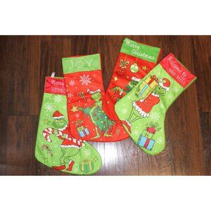 Grinch Stocking lot of 4, New  christmas red green